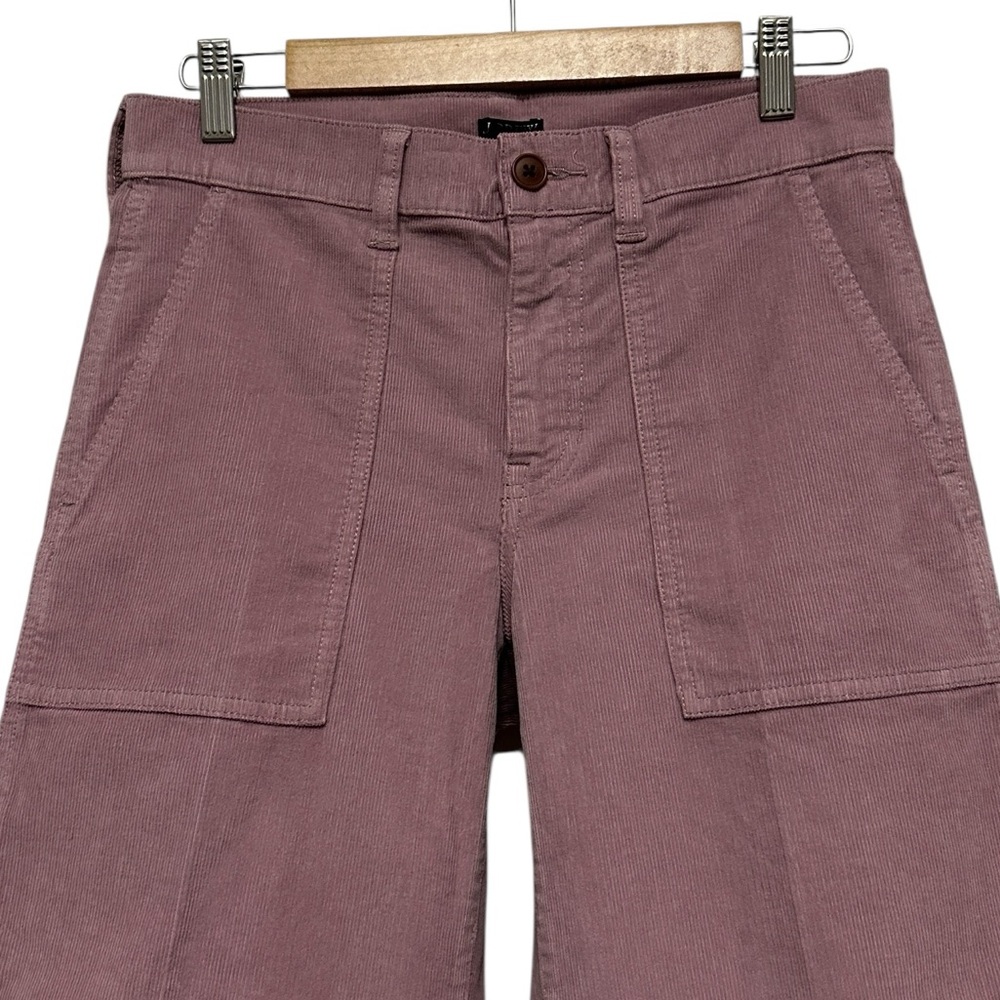 J. CREW Petite camp-pocket wide-leg pant stretch corduroy Misty Berry Size‎ P26 - Picture 5 of 7